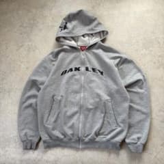 90's 00's OAKLEY オークリー フルジップ パーカー ロゴ グレー - メルカリ