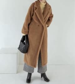 Re:EDIT リエディ 辻元舞さん着用 ボアビッグカラーダブルチェスター