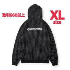 everyone back logo dot zip up hoodie XL - メルカリ