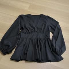 yori⭐︎美品 ぬくぬく ヘムダブル ティアードブラウス36 ブラック2025