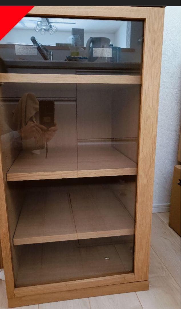 無印良品 木製キャビネット ガラス扉　スリムオーク材突板 木製キャビネット ガラス扉 スリム オーク材突板 | 無印良品