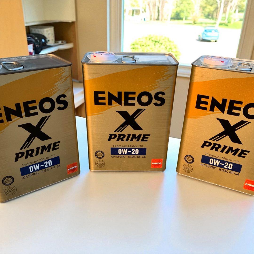 ENEOS X PRIME 0W-20 エンジンオイル 3缶セット（未使用品） 3缶セット】 ENEOS X PRIME (エックスプライム) エンジンオイル 0W-20