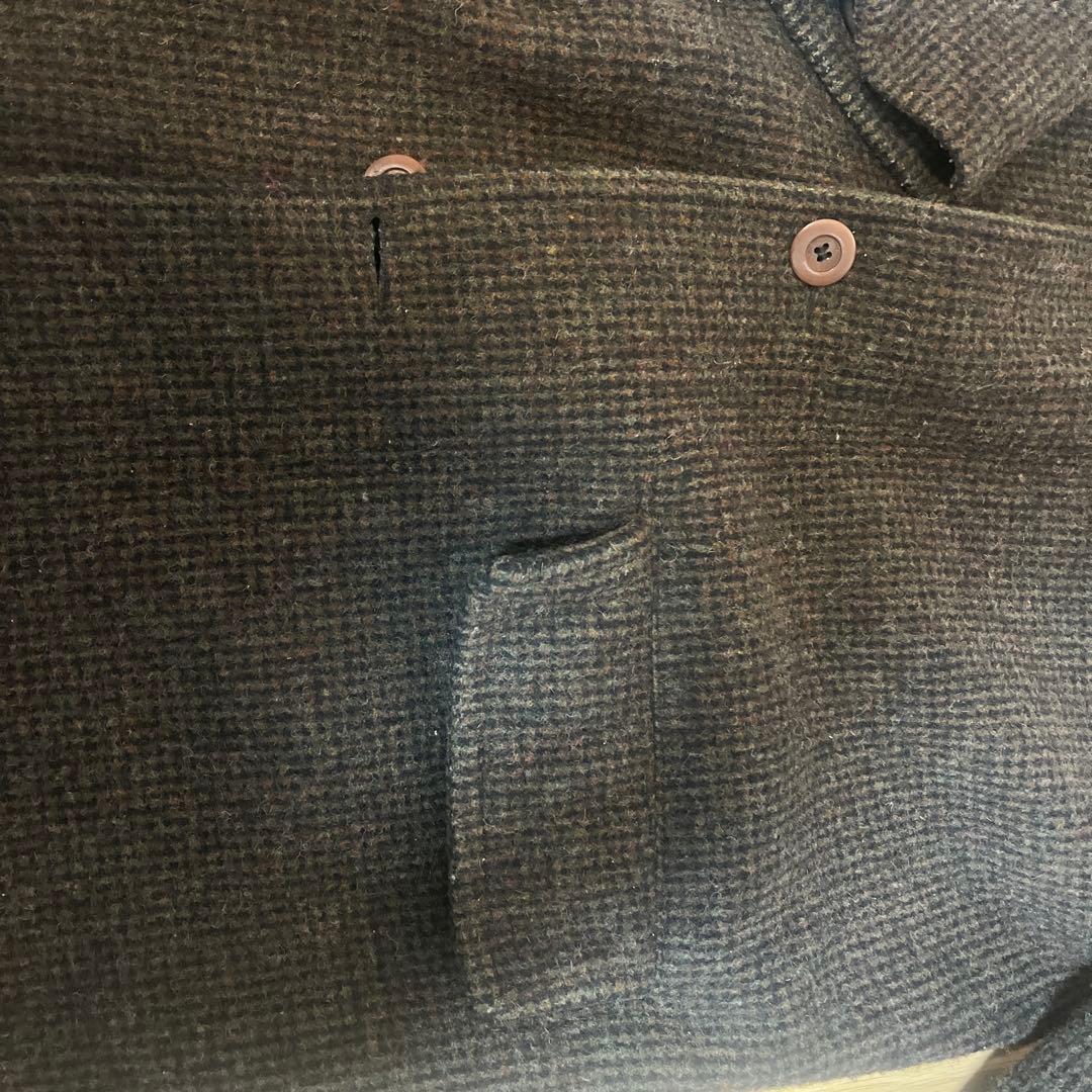 希少 黒タグ Eddie Bauer ウールコート 襟レザー - メルカリ