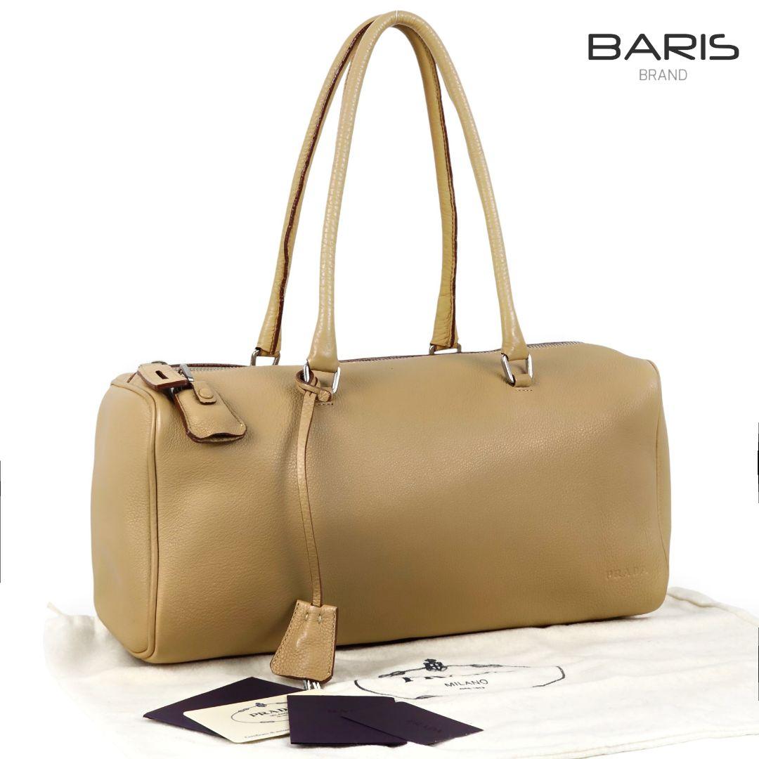 美品 プラダ PRADA ロゴ レザー ミニ ボストンバッグ ハンドバッグ プラダ PRADA ミニボストンバッグ ボストンバッグ レザー ブラウン