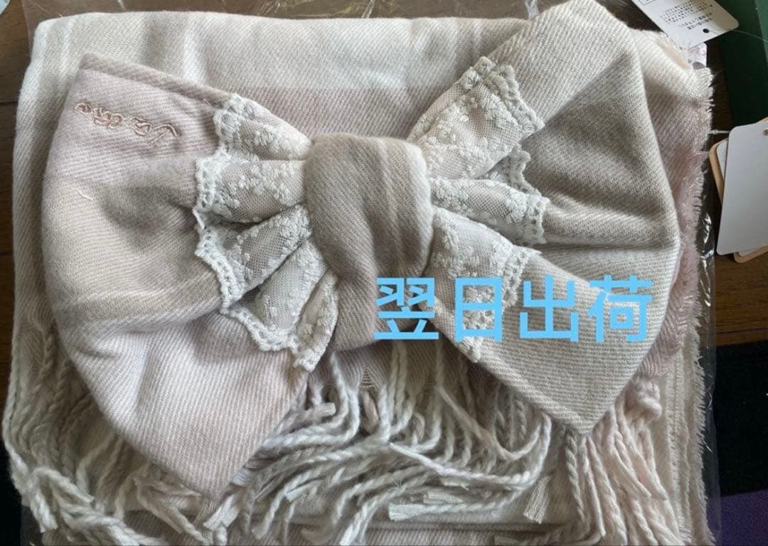 LIZ LISA リズリサ チェックリボンストール グレー マフラー - メルカリ