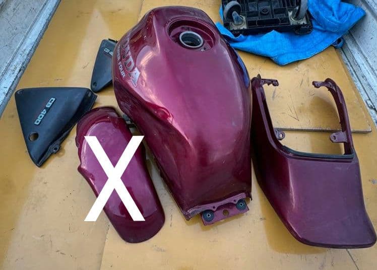 NC31 CB400SF用ワインレッドカウルパーツセット CB400SF NC31 ワインレッド - メルカリ