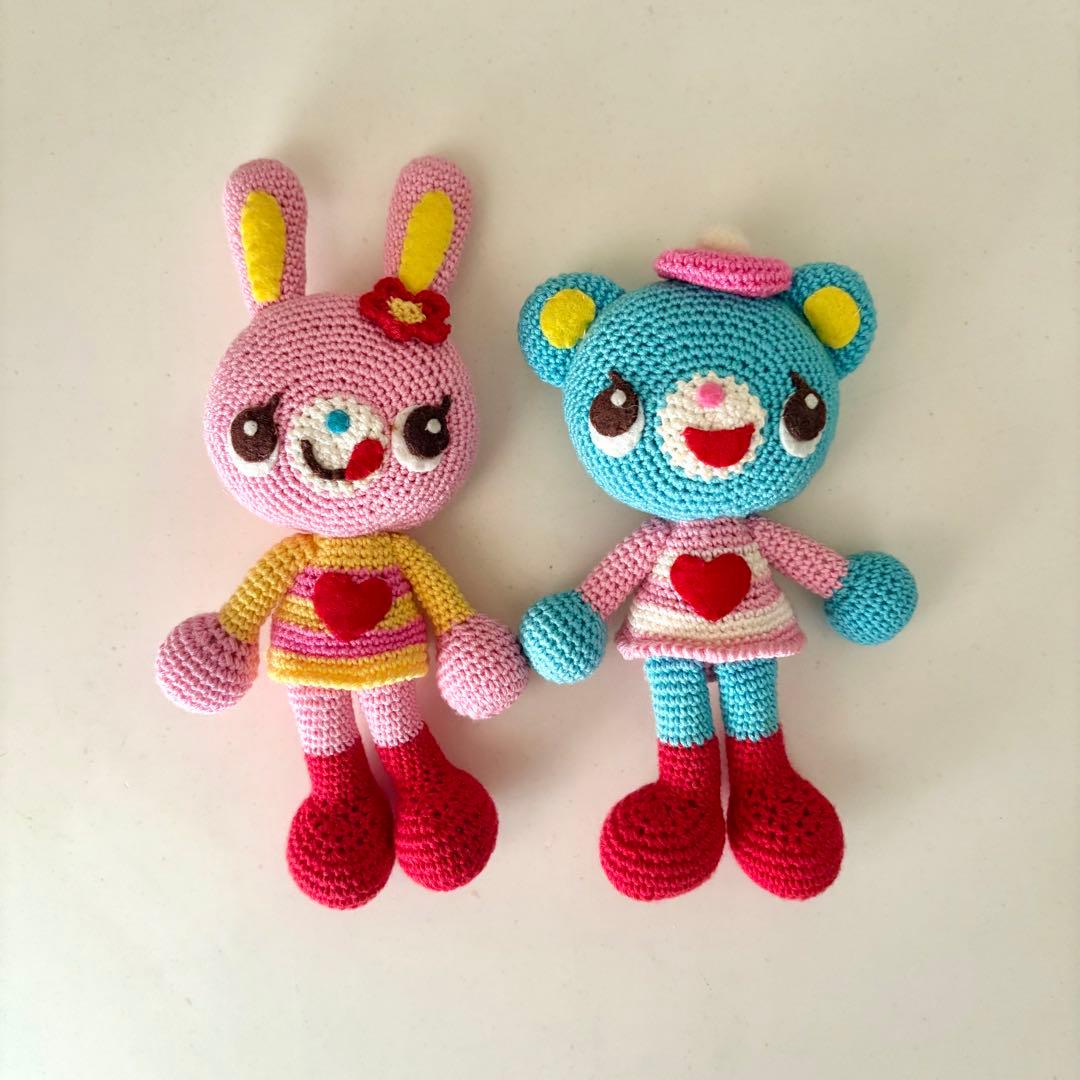 激レア　MEZZO PIANO 編みぐるみ　みみぽぽ　2体セット メゾピアノ 編みぐるみマスコット＆キャリーケースセット みみ