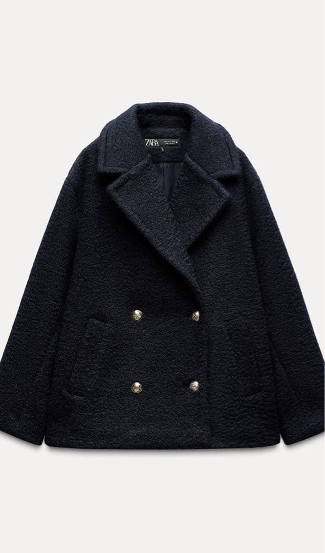 ZARA セミロング丈ブークレコート - メルカリ