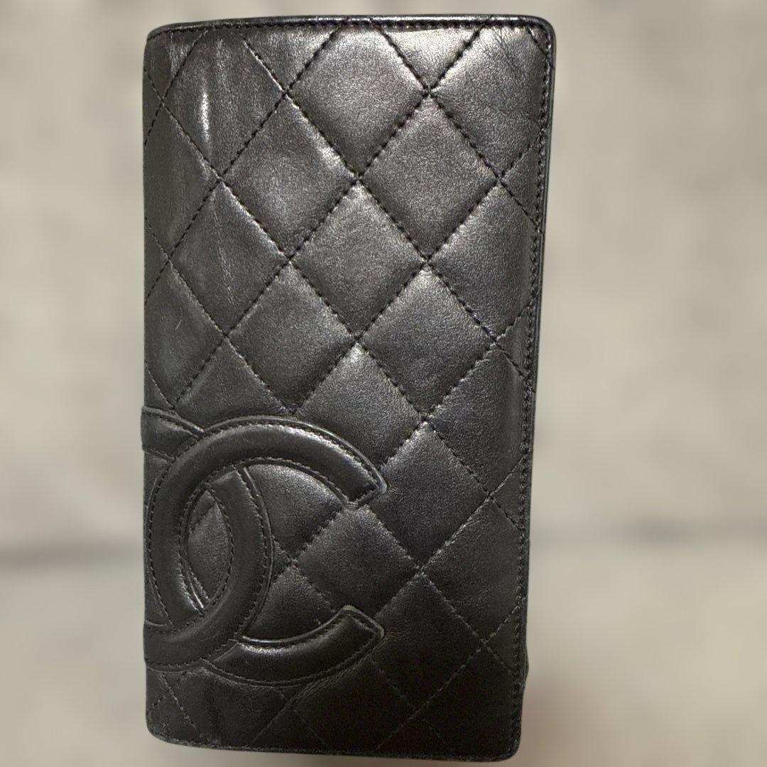 CHANEL カンボンライン　ブラック&ピンク　長財布 Used 通常品】シャネル CHANEL 長財布 カンボンライン マトラッセ