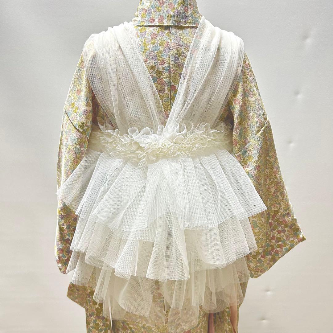被布エプロン【ミルク】チュール被布 被布ドレス 七五三 チュール