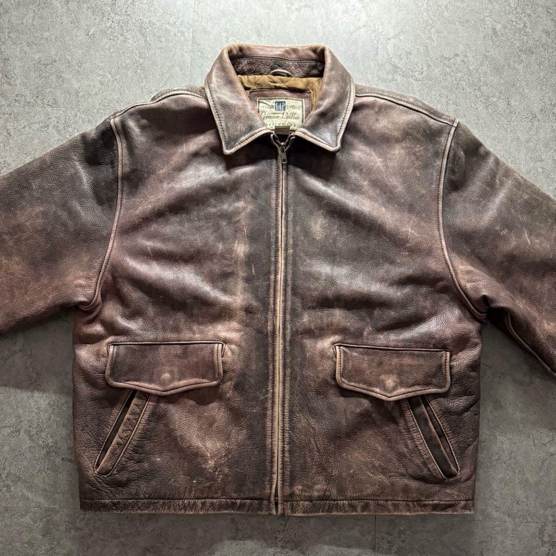 90s OLD GAP L シングルライダース プレミアムスタンダード レザー