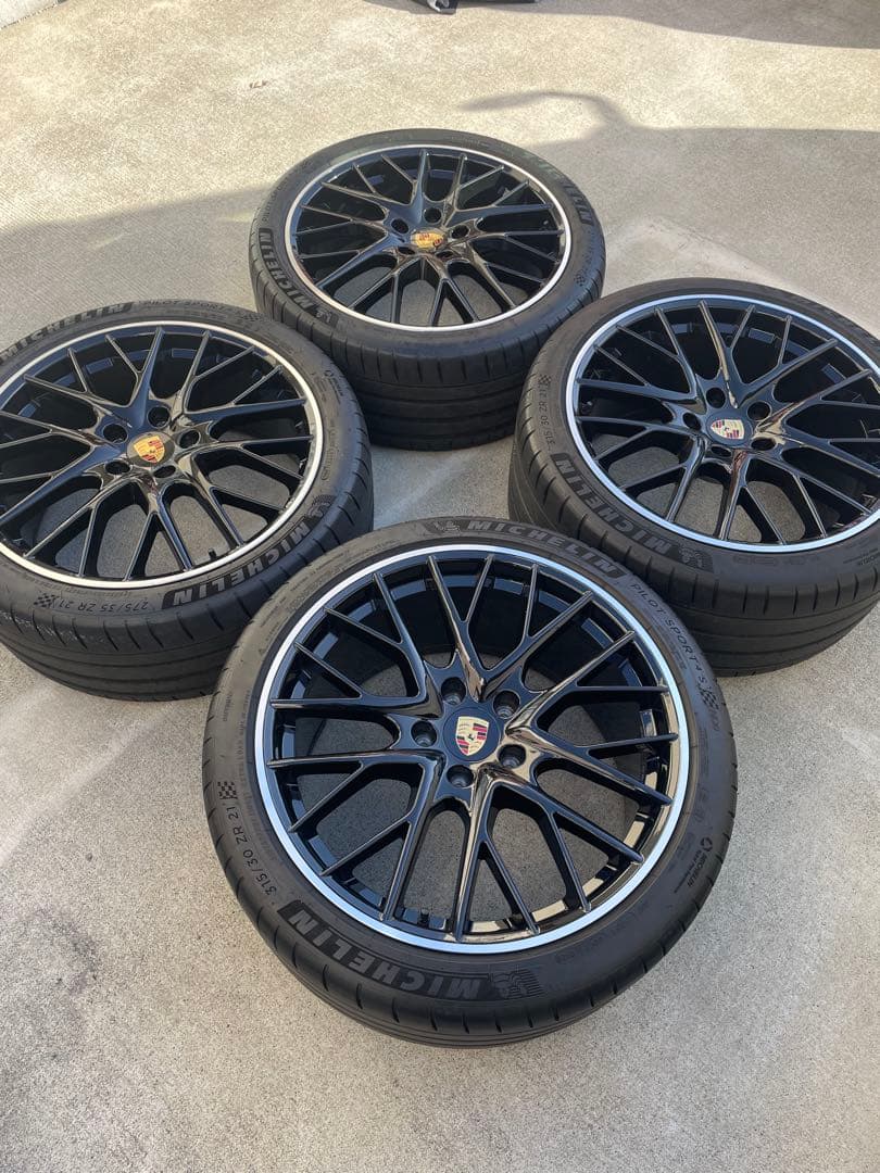 ポルシェ21インチ タイヤ ホイール セット パナメーラ 971 4本 希少 正規品】ポルシェ 971 パナメーラ ターボS 純正 21in 9.5J +71