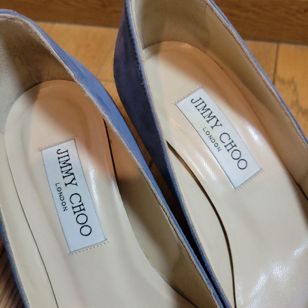 Jimmy Choo 青 スエード ハイヒールパンプス 37 - メルカリ