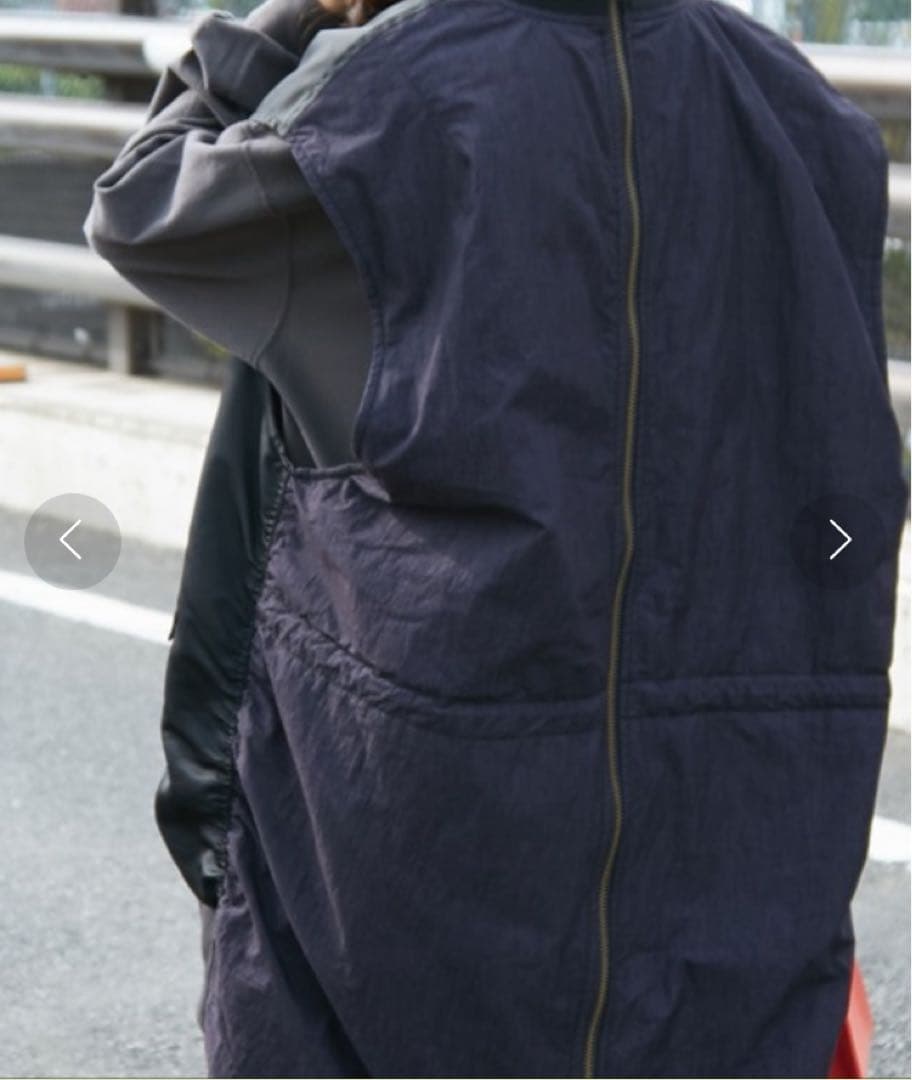 美品 etsinta/エシンタ 完売 スーパーBIG MA1 ベスト 黒 - メルカリ