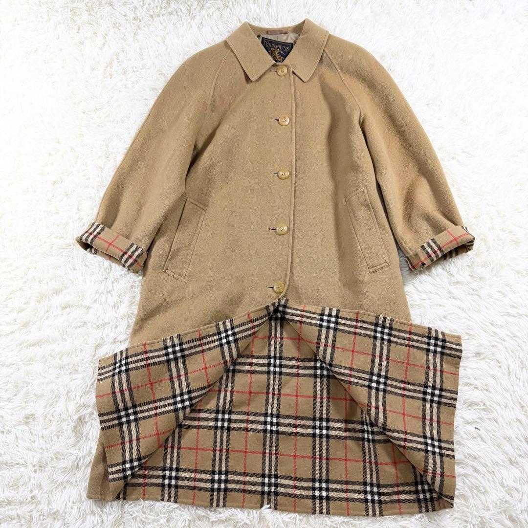 バーバリーズ ロングコート カシミヤ ダブルフェイス ノバチェック