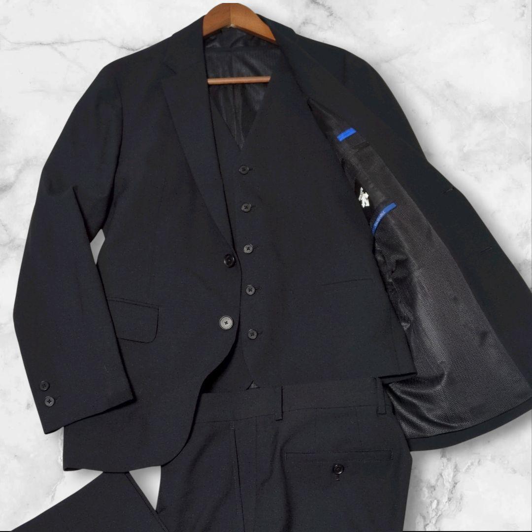 極美品♢DESCENTE スリーピース スーツ 洗濯可能 高機能繊維 スタイリッシュスーツ【スリーピース】【Plastics Smart】 (PPM51051