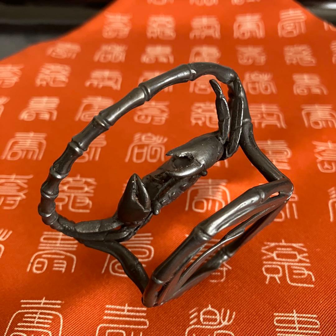 茶道具 一ノ瀬宗辰造 砂張笹蟹蓋置 共箱 共布 - メルカリ