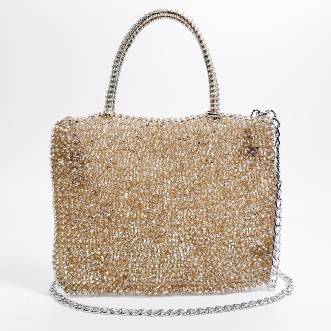 アンテプリマ スクエア ミディアム シルバーゴールド ワイヤーバッグ