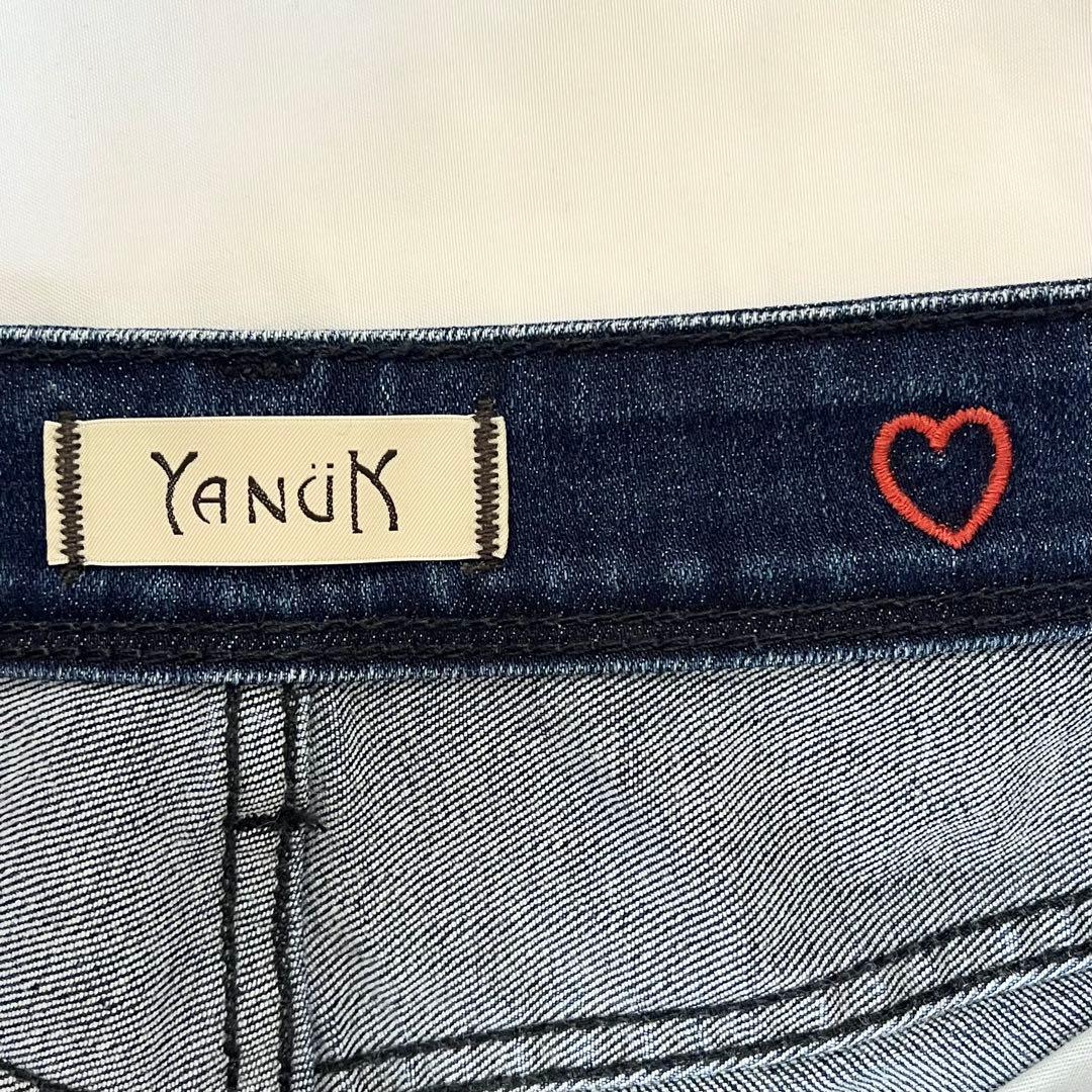 極美品】YANUK 金子綾 コラボ スリムフレア デニム 25 濃紺 INR