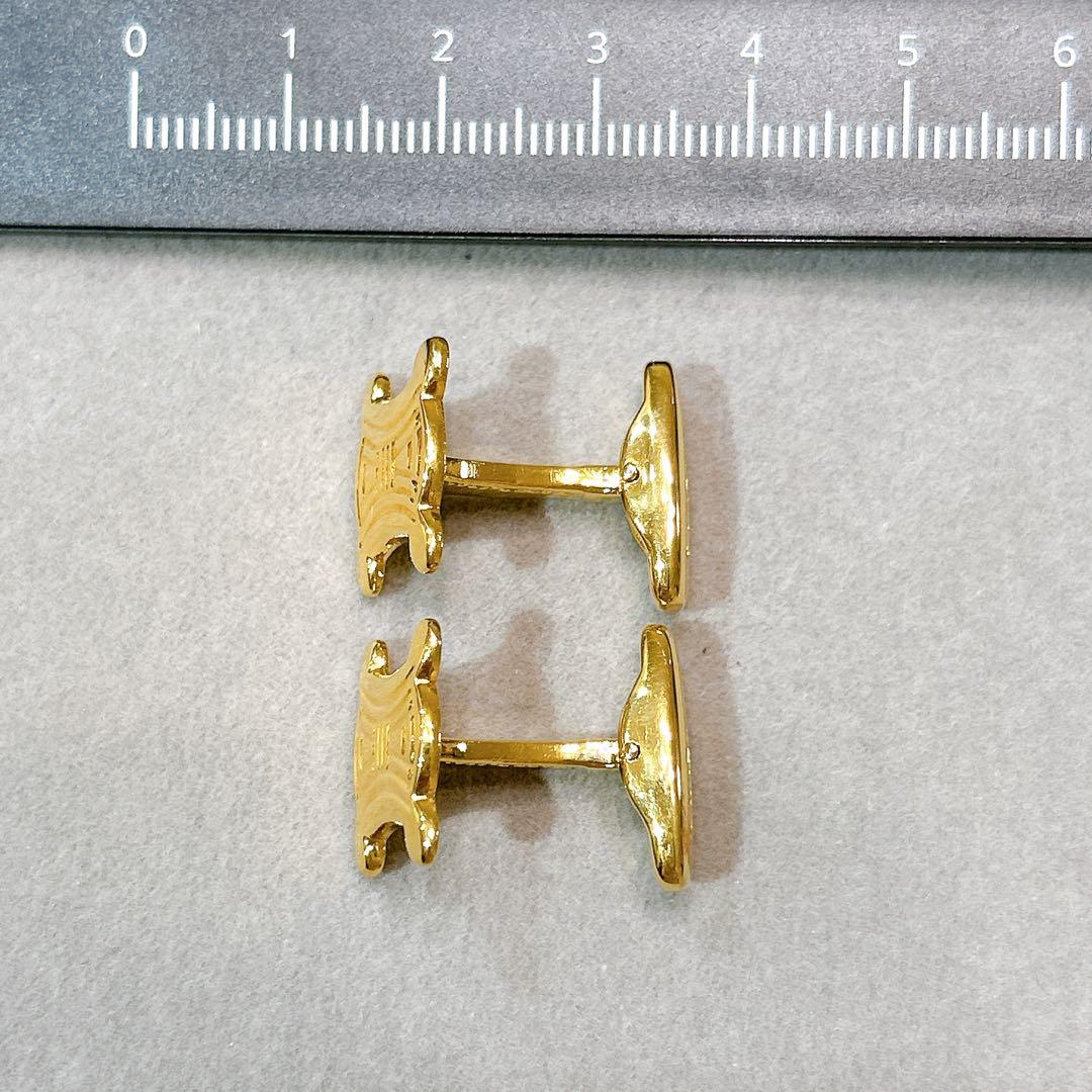 箱付】CELINE トリオンフ ゴールド ネクタイピン カフスボタン セット