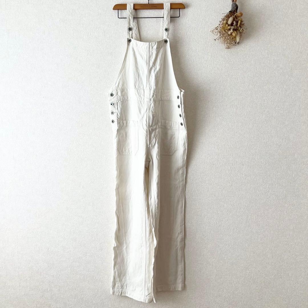 R&D.M.Co- リネンキャンバスファームパンツ オーバーオール ホワイト R&D.M.Co- リネンコーデュロイファームパンツ [4920] – CREER