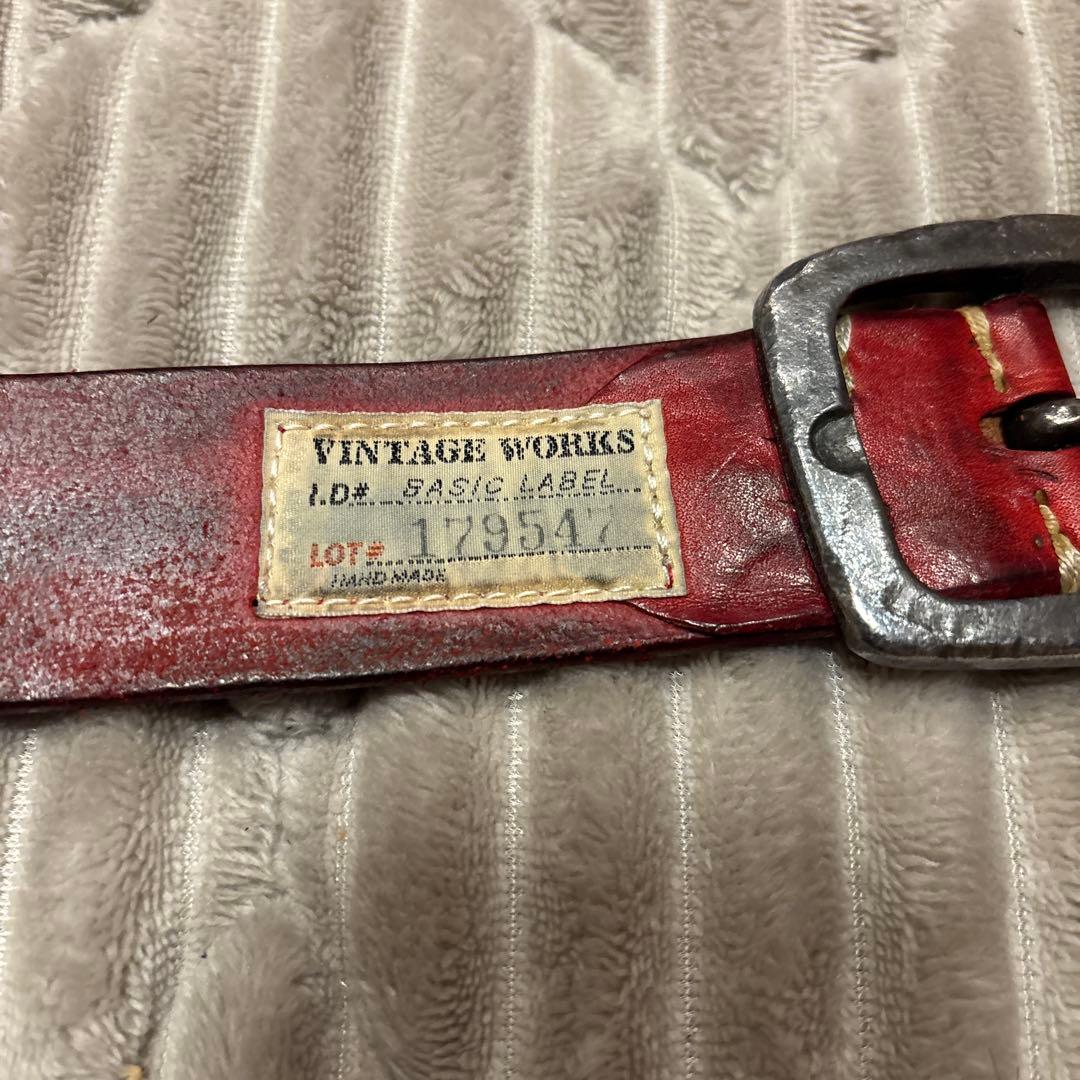 Vintage Works レザーベルト 赤 日本製 希少カラー - メルカリ