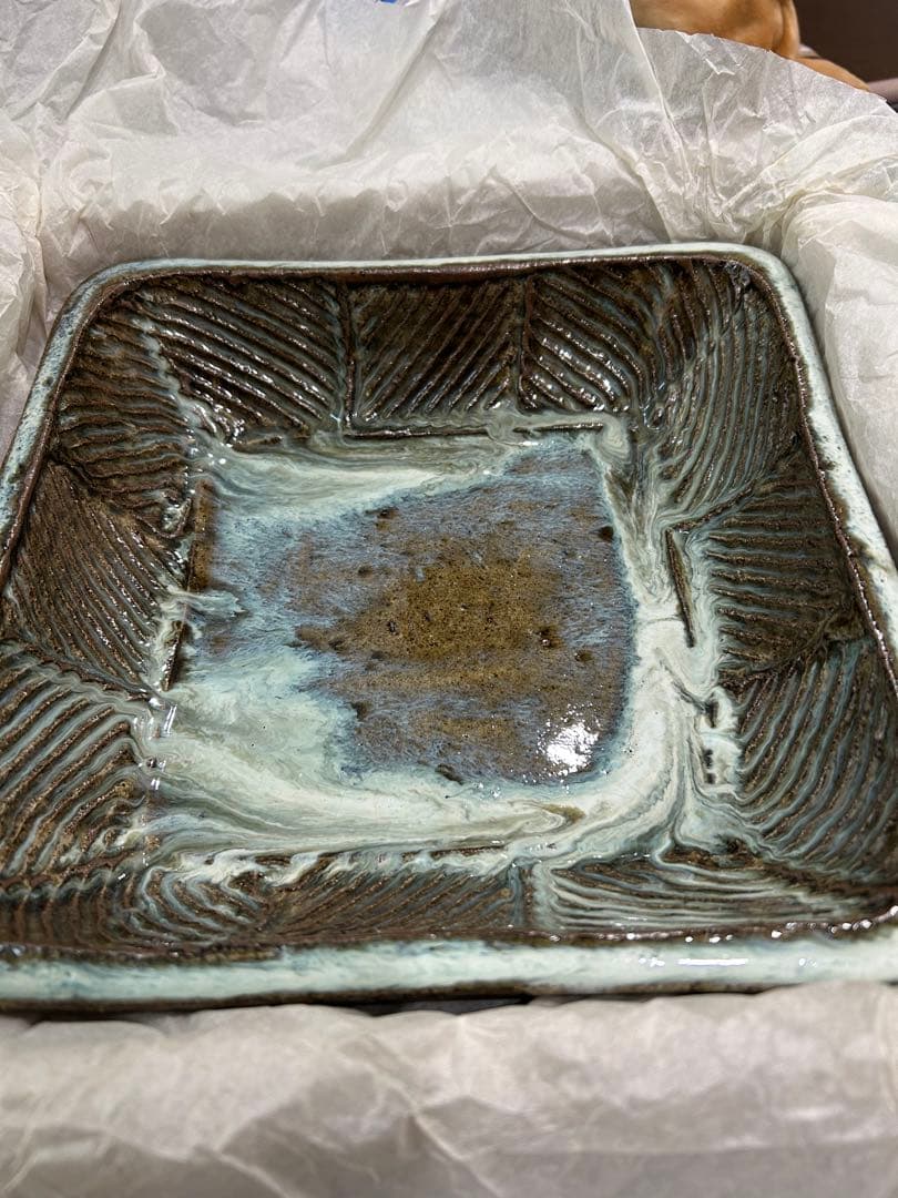 出西窯　四角陶器大皿　レア　値下げしました 出西窯 縁付平皿 5寸 呉須 [22]｜Discover Japan 公式オンラインショップ