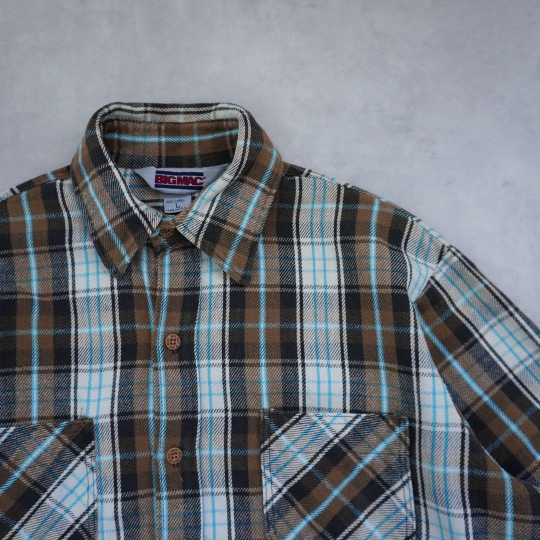 80s】BIGMACビッグマック ヘビーネルシャツ USA製 L 好配色 - メルカリ