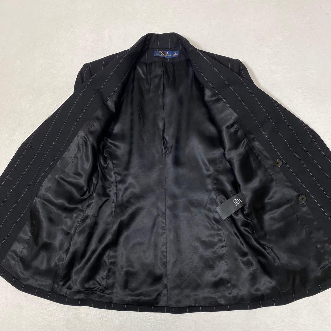 美品 ポロ ラルフローレン ストライプ ダブル スーツ セットアップ