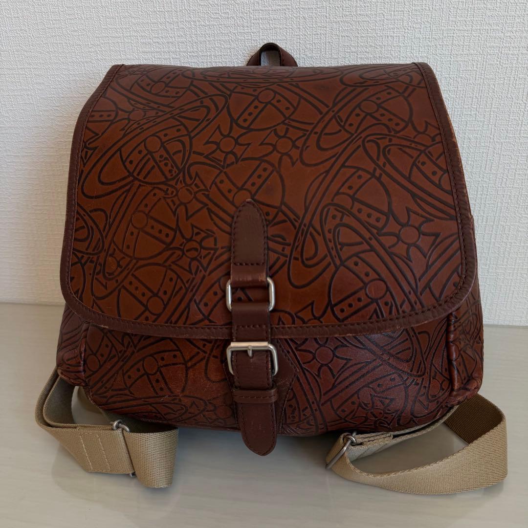 ヴィヴィアンウエストウッド　リュック　アーサー　オーブ　大容量　レザー　ブラウン 中古・古着通販】Vivienne Westwood (ヴィヴィアンウエストウッド