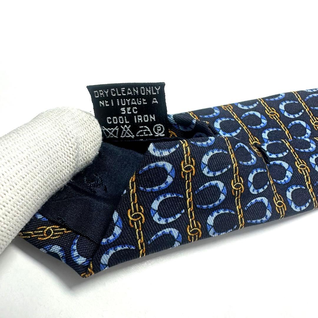 極美品】CHANEL ネクタイ 希少 高級品 ココマーク チェーン 美麗