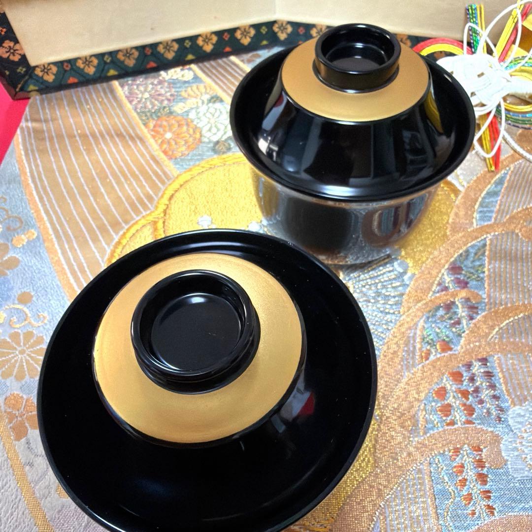 たち吉赤絵金彩八角鉢　春秋貝彩　金銀ガラス製プレート　加賀箔工芸　No.4-39