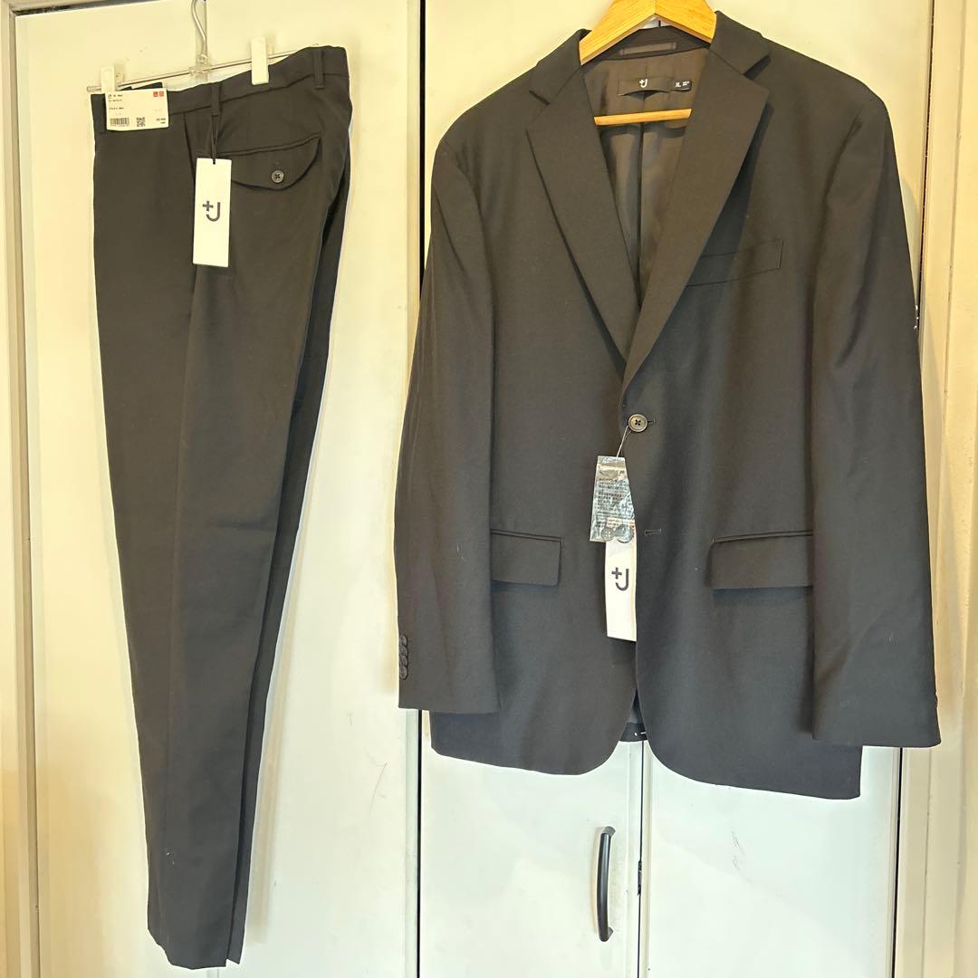 UNIQLO +J ウールスーツ セットアップ XLブラック UNIQLO - ユニクロ プラスJ セットアップ ウールジャケット&パンツの