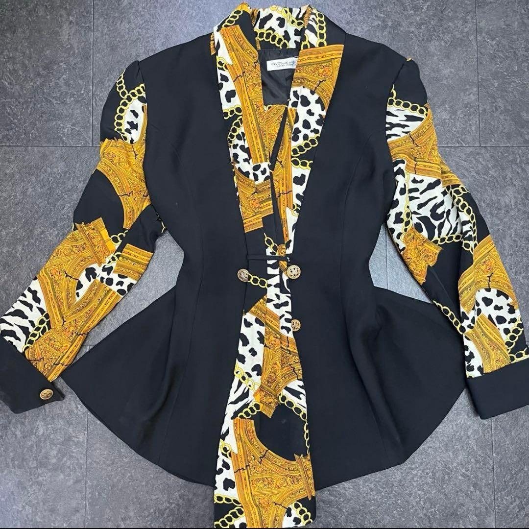 Livre claire -II- スカーフ柄シフォンオシャレジャケット