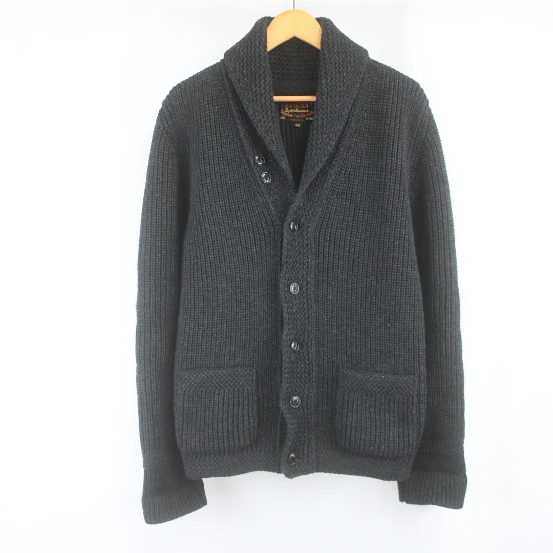 美品 JOE McCOY 猫目ボタン ウール ショールカラー ニットカーディガン The REAL McCOY'S ザリアルマッコイズ JOE McCOY SHAWL COLLAR