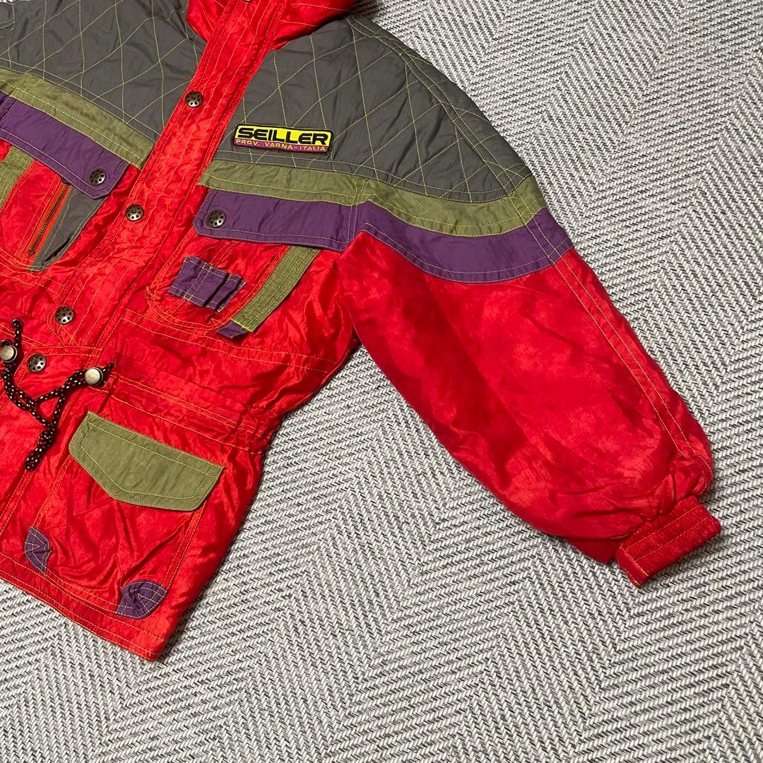 年代物・レア】SEILLER スキースノボウェア セットアップ レッド L