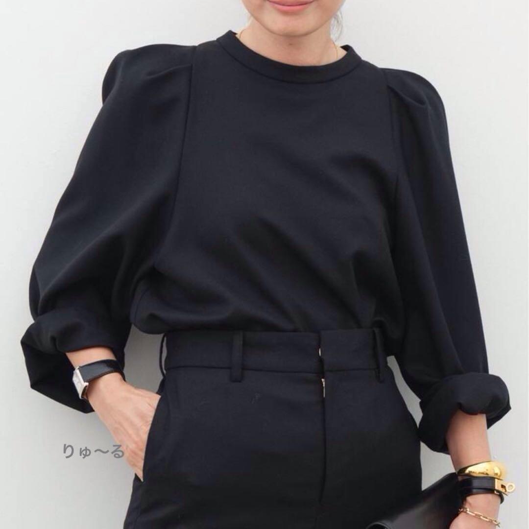 1回美品⭐️35200円⭐️ドゥーズィエムクラス Enchant ブラウス／ブラック Enchant ブラウス（シャツ／ブラウス）｜Deuxieme Classe