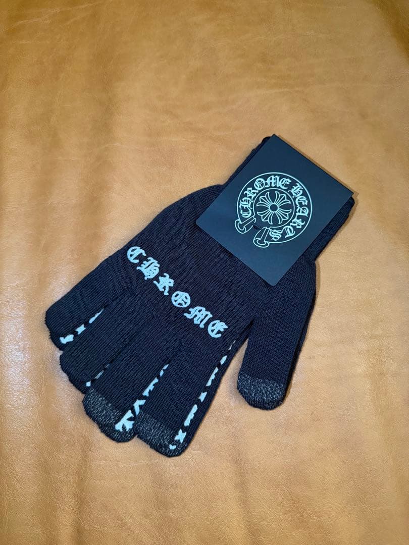 新品 CHROME HEARTS クロムハーツ グローブ ロゴ 手袋 ブラック クロムハーツグローブ（手袋）ダガー1クロスパッチ|クロムハーツ通販