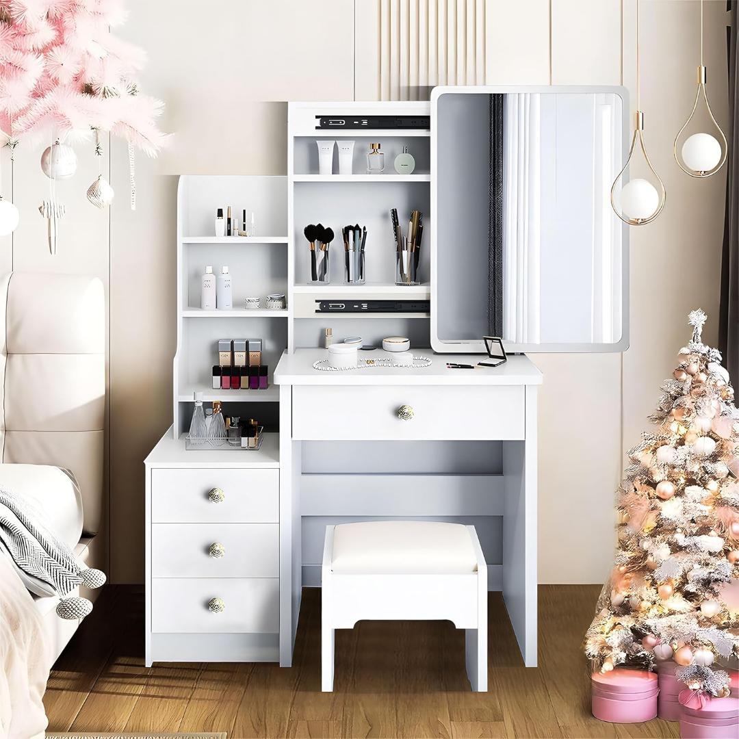 アルファシート ドレッサー 3段 引き出し 収納 コンパクト 化粧台 Amazon｜ドレッサー 化粧台 コンパクト ホワイト スツール付き 鏡台 大