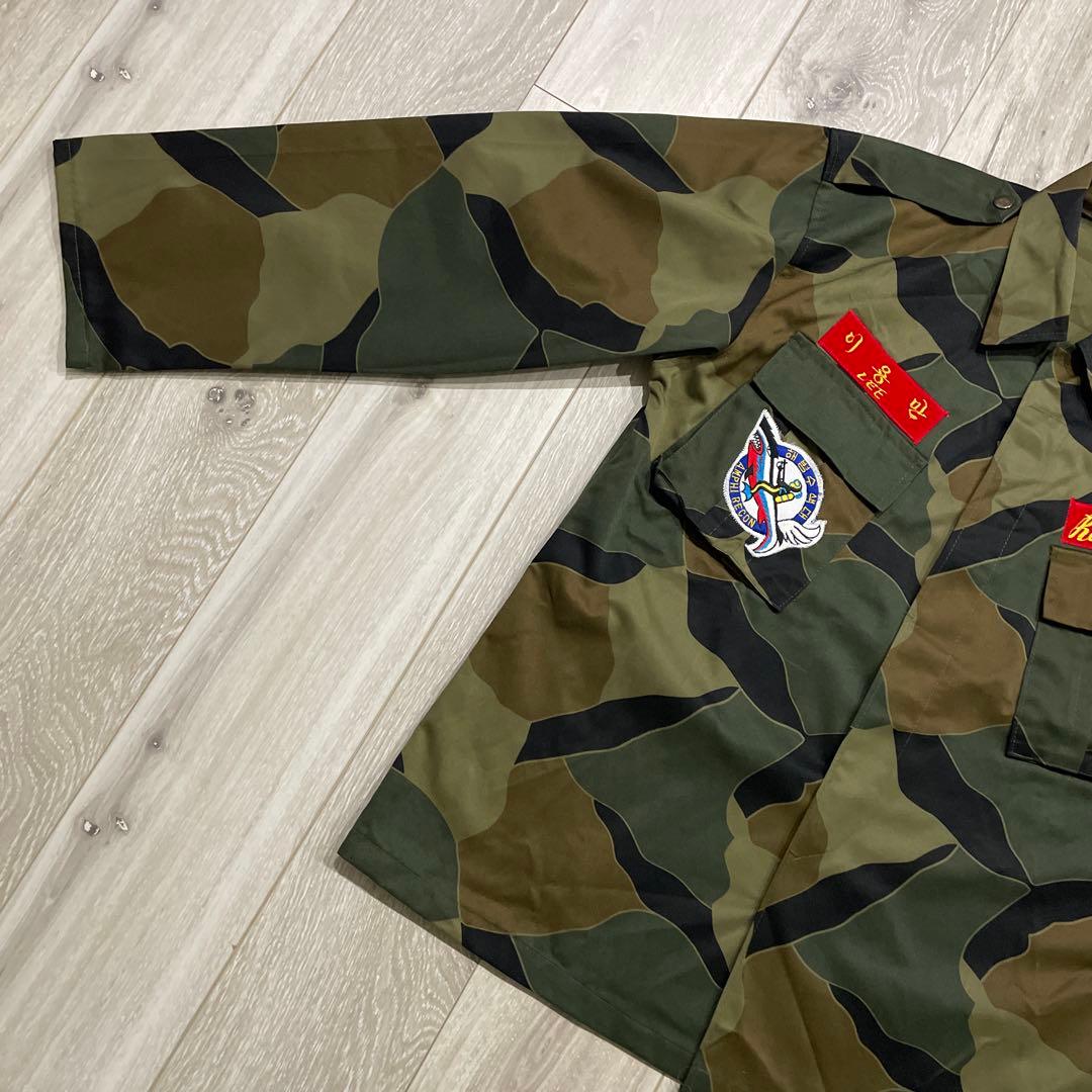 美品 80s 韓国軍 海軍海兵隊 迷彩 ミリタリージャケット パッチ 刺繍
