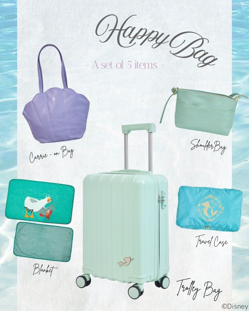 ちはる　しまむら　ディズニー　ハッピーバッグ　キャリーケース　アリエル ちはる しまむら ディズニー ハッピーバッグ キャリーケース アリエル
