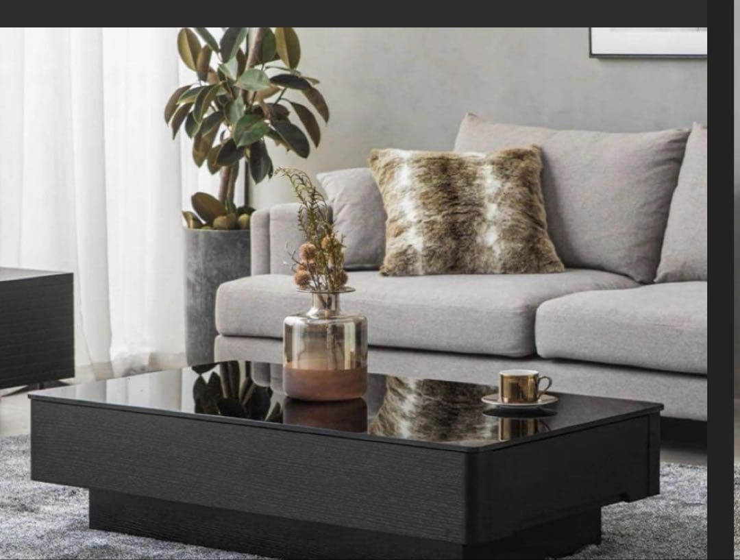 センターテーブル ARMONIA ブラック ARMONIA（アルモニア） センターテーブル ガラステーブル 1000 木製