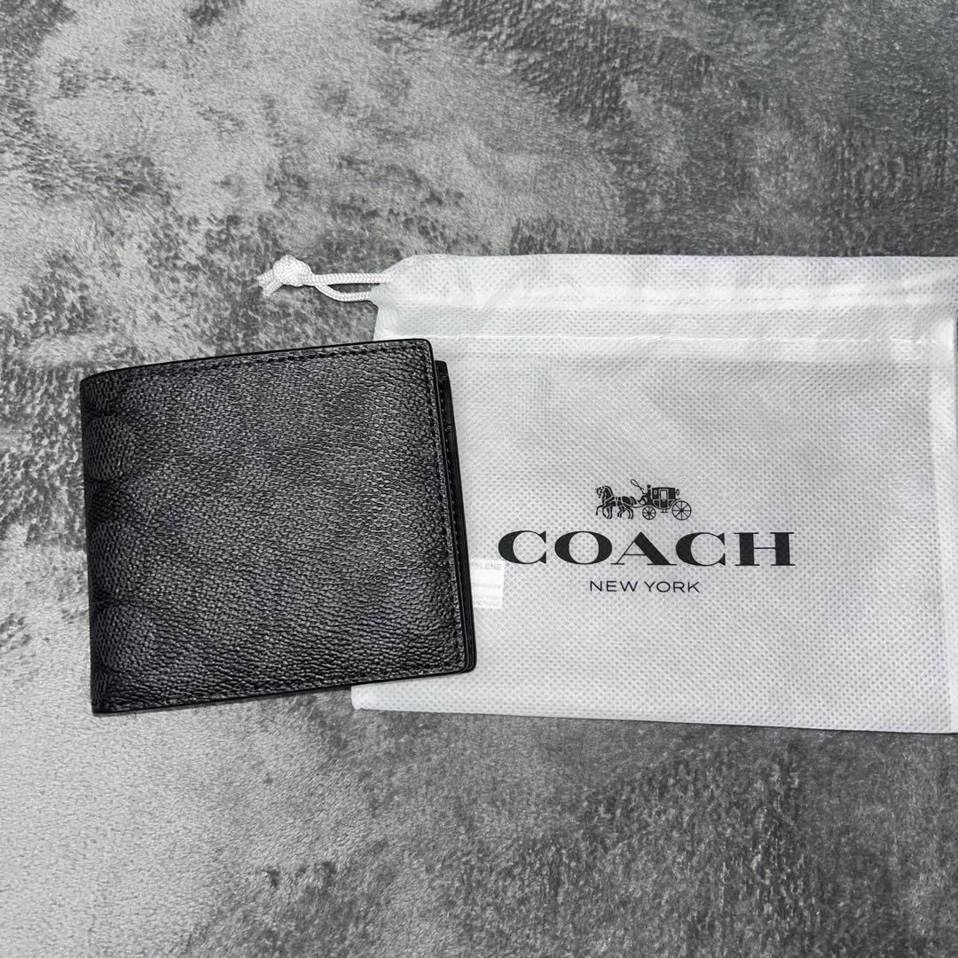 COACH ブラック 二つ折り財布 保存袋付き 楽天市場】コーチ 折り財布 二つ折り 二つ折り財布 財布 折りたたみ