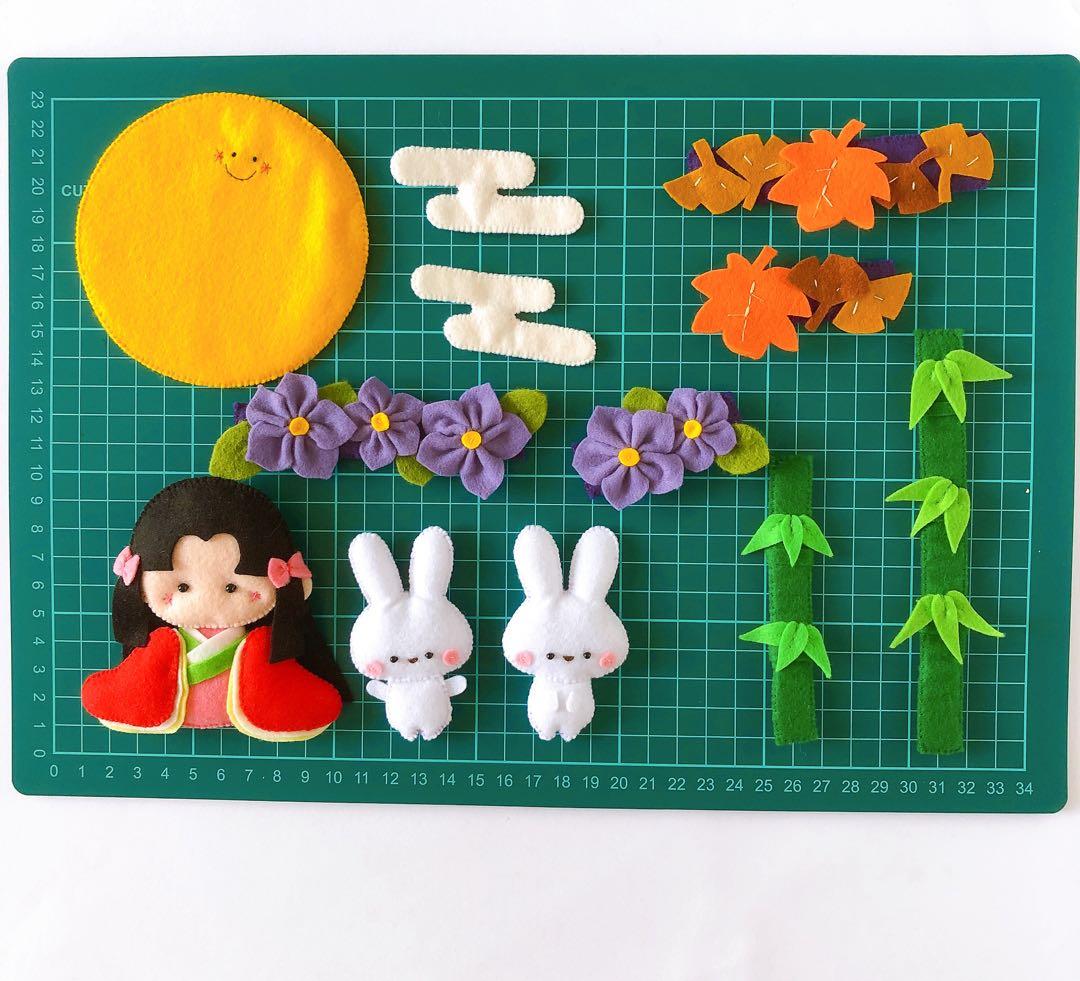 お月見かぐや姫マグネット式タペストリー《フェルトリース》 - メルカリ