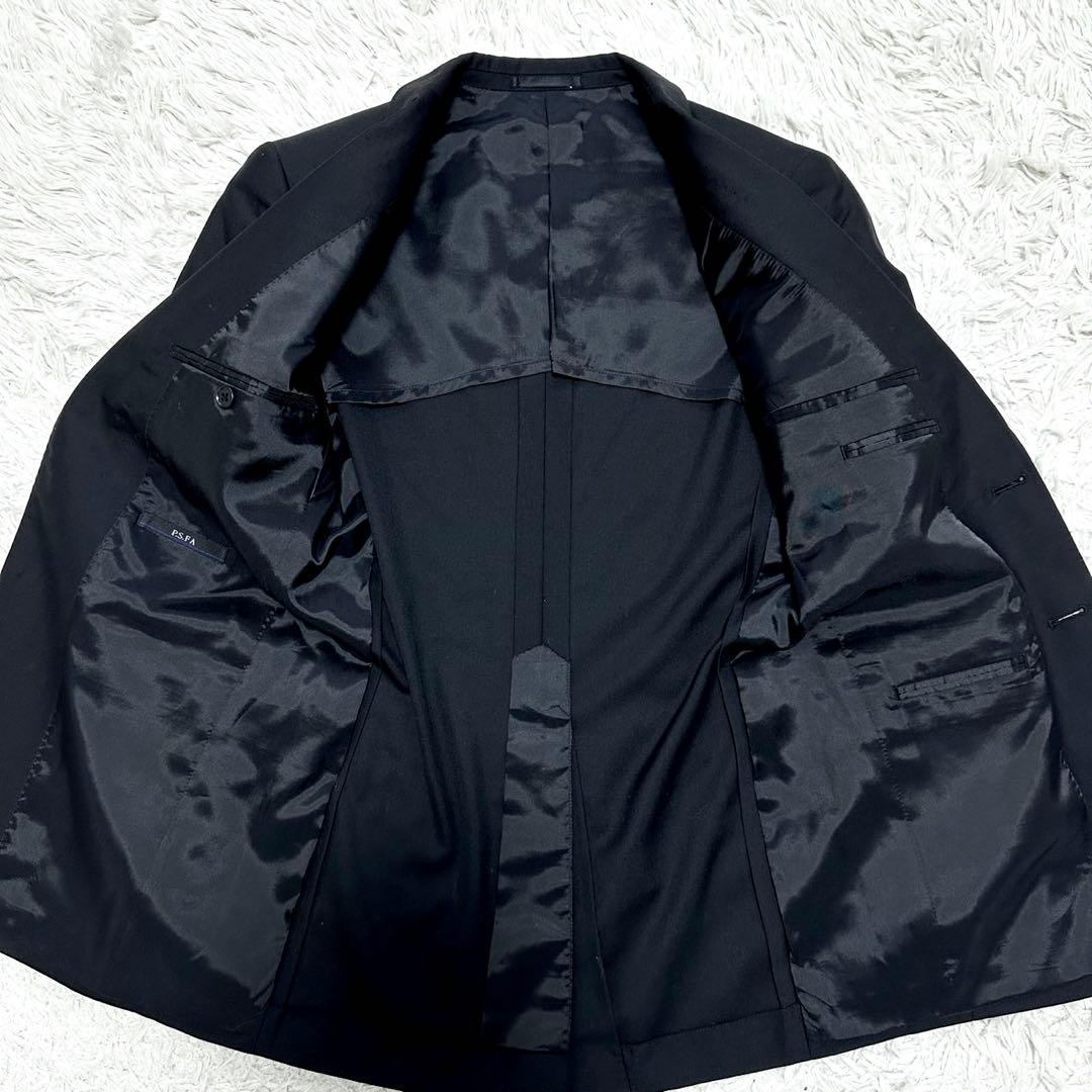 【美品】P.S.FA スーツ 3ピース ブラック 背抜き サイズ92Y6