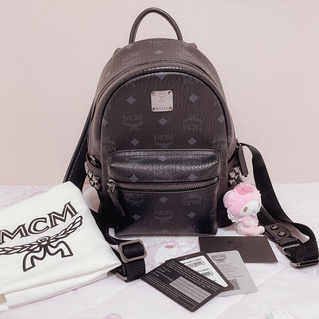 美品♡MCM スタッズ リュック 黒 mini MCM - MCM リュック miniリュック ブラック 黒 金具 スタッズの通販 by