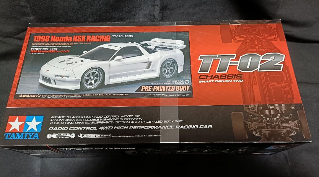 TAMIYA TT-02 シャーシ 1998 Honda NSX Racing Tamiya 58739 TT-02 1998 Honda NSX Racing with painted body