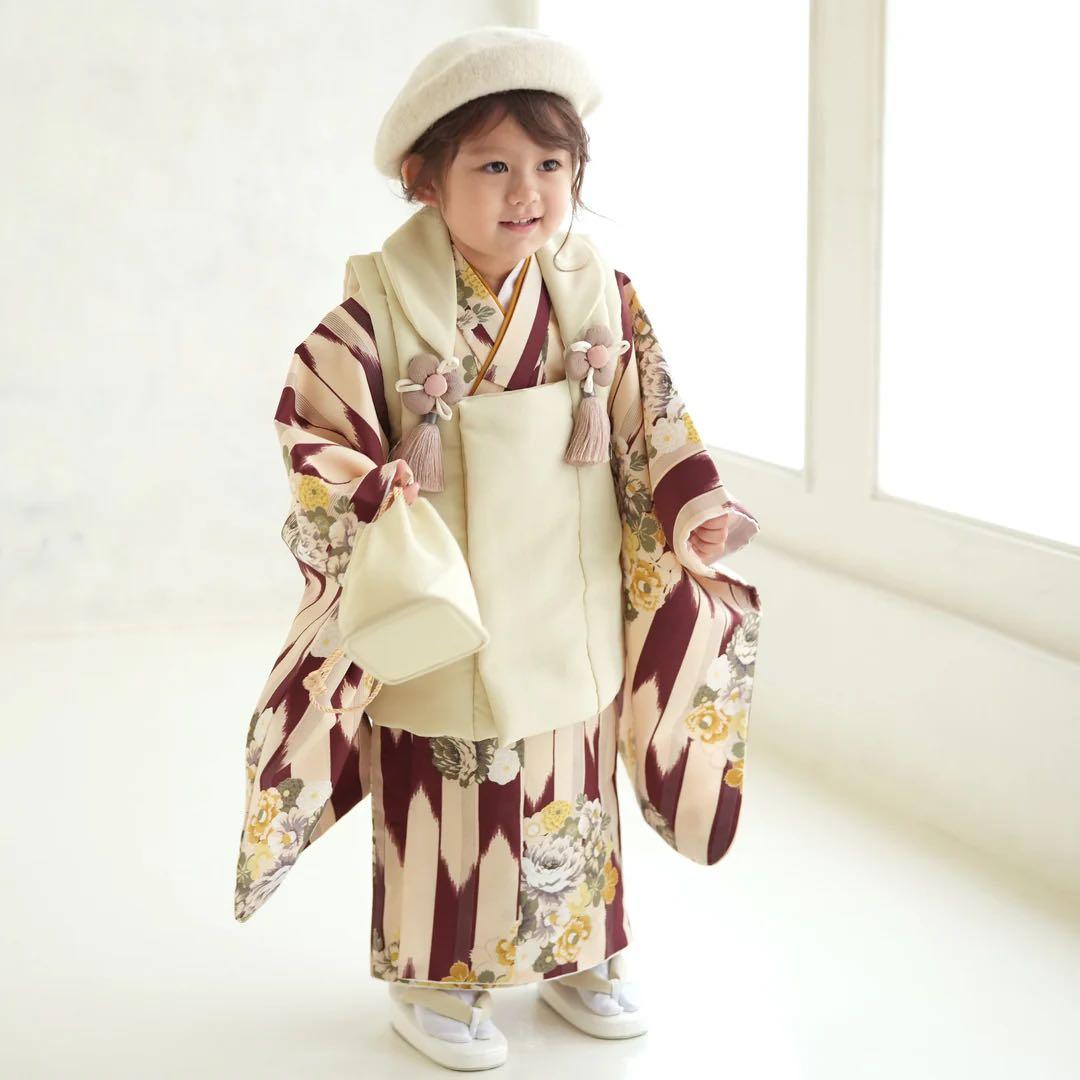 utatane 七五三 着物 女の子 レンタル 七五三 着物 7歳 女の子 utatane レトロ レース 茶系 茶色
