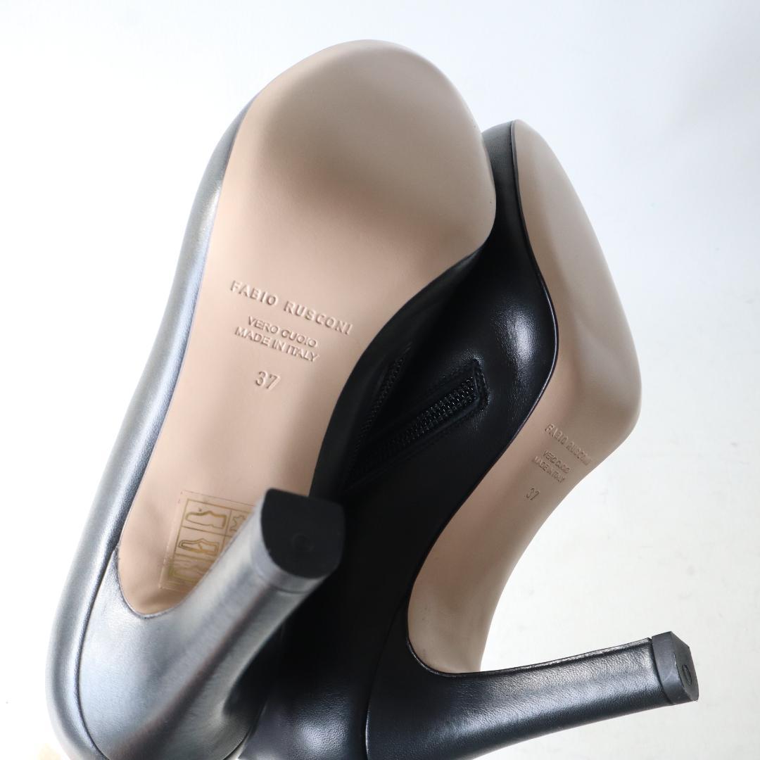未使用ファビオルスコーニ サイドジップブーティ黒37 24cm 8.5cmヒール