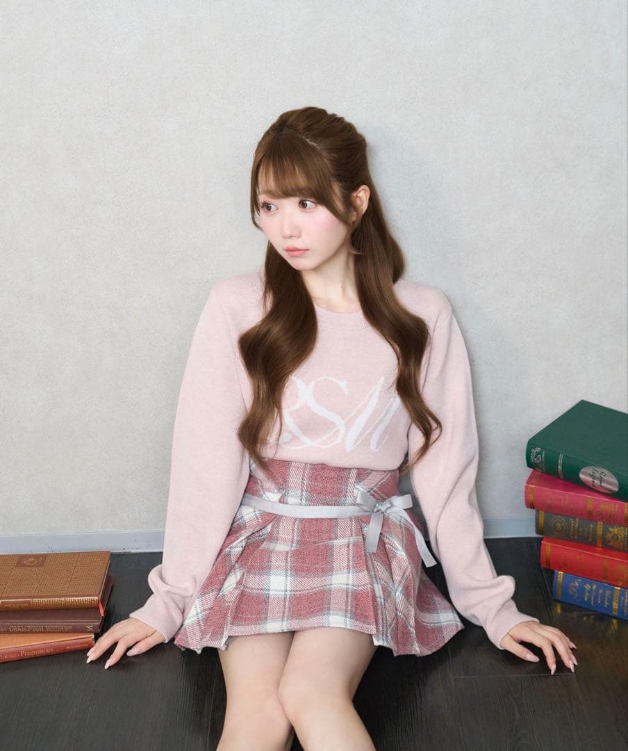 Rose Muse ロゼミューズ Logo jaquard knit ピンク - メルカリ